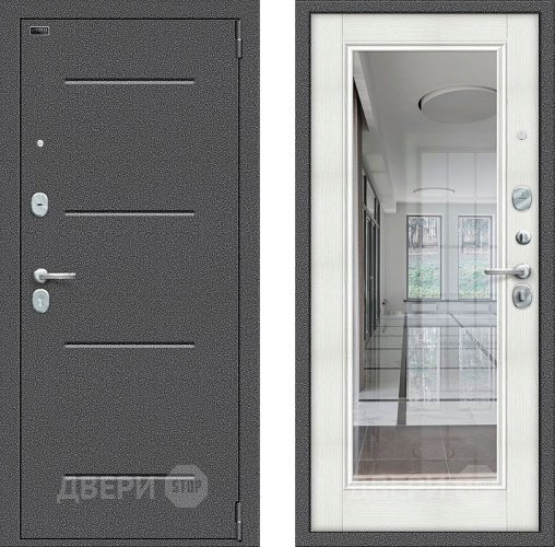 Входная металлическая Дверь Bravo Porta S-2 104/П61 с зеркалом Бьянко в Воскресенске