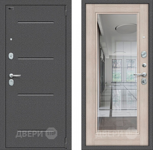 Входная металлическая Дверь Bravo Porta S-2 104/П61 с зеркалом Капучино в Воскресенске