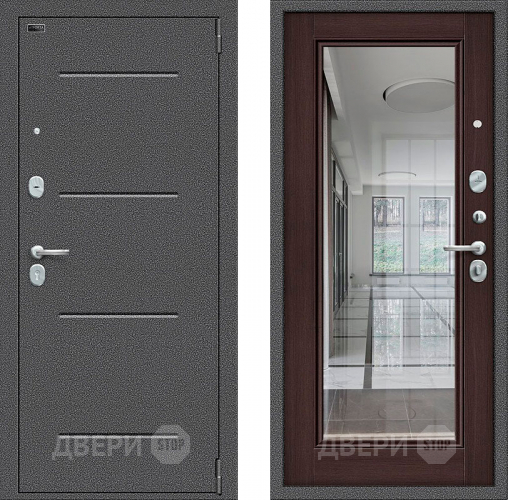 Входная металлическая Дверь Bravo Porta S-2 104/П61 с зеркалом венге в Воскресенске
