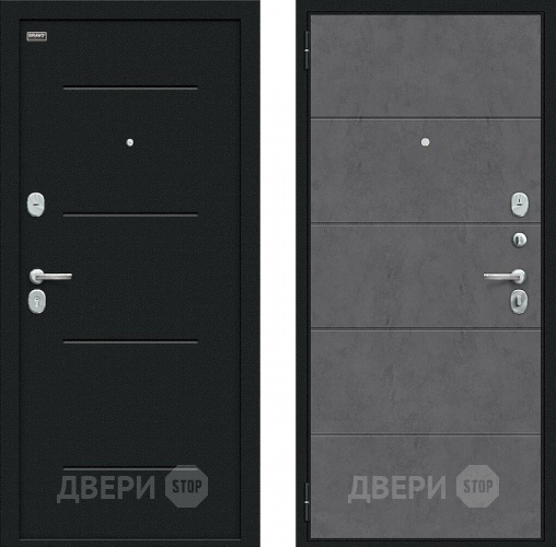 Входная металлическая Дверь внутреннего открывания Bravo Граффити-1 Инсайд Букле черное/Slate Art в Воскресенске