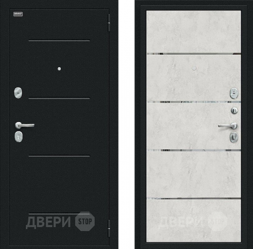 Входная металлическая Дверь Bravo Лайн Букле черное/Look Art в Воскресенске