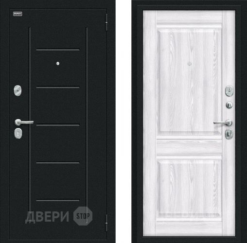 Входная металлическая Дверь Bravo Некст Kale Букле черное/Riviera Ice в Воскресенске