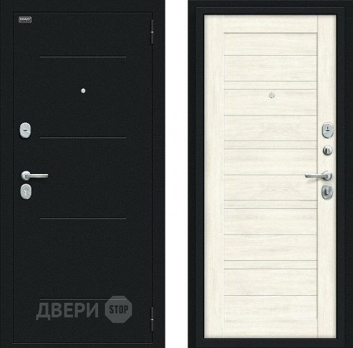 Входная металлическая Дверь Bravo Сити Kale Букле черное/Nordic Oak в Воскресенске