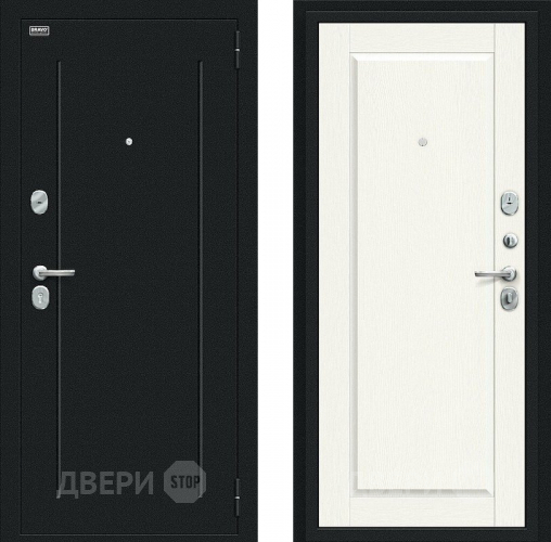 Входная металлическая Дверь Bravo Сьют Kale Букле черное/White Wood в Воскресенске