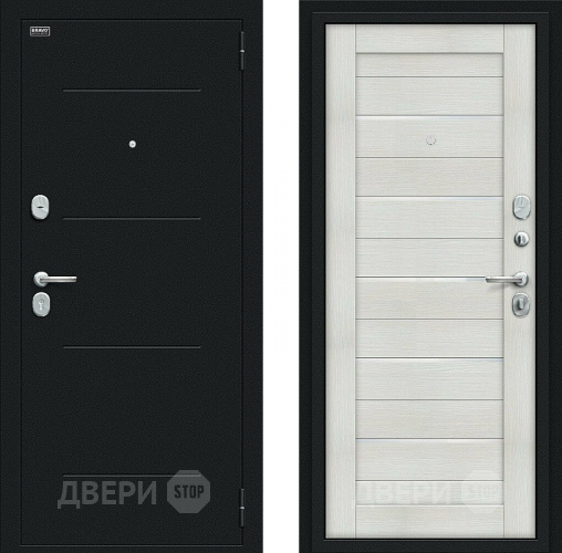 Дверь Bravo Техно Kale Букле черное/Bianco Veralinga в Воскресенске