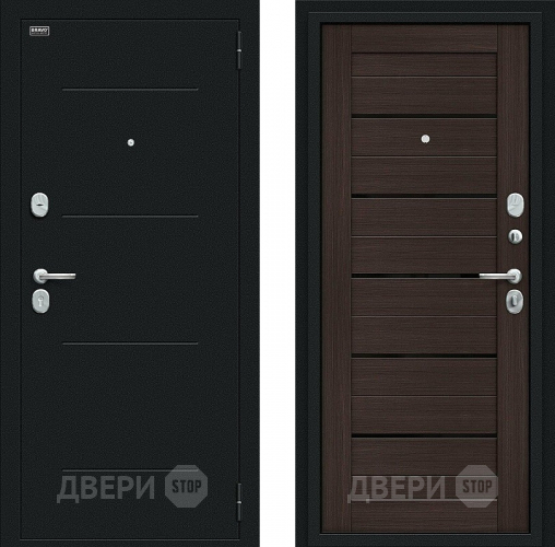 Дверь Bravo Техно Kale Букле черное/Wenge Veralinga в Воскресенске