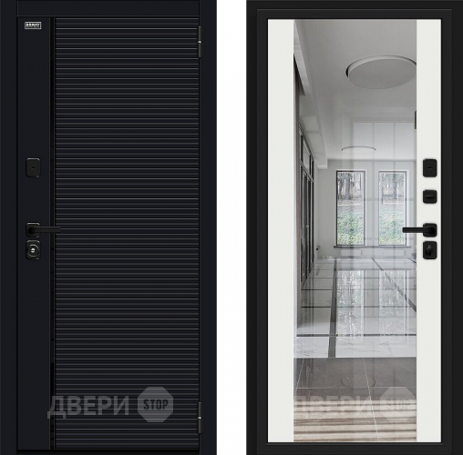 Входная металлическая Дверь Bravo Лайнер-3 Total Black/Off-white в Воскресенске