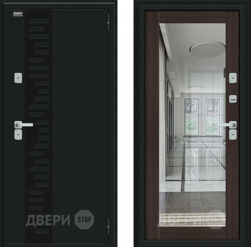 Входная металлическая Дверь Bravo Thermo Флэш Декор Букле черное/Wenge Veralinga в Воскресенске