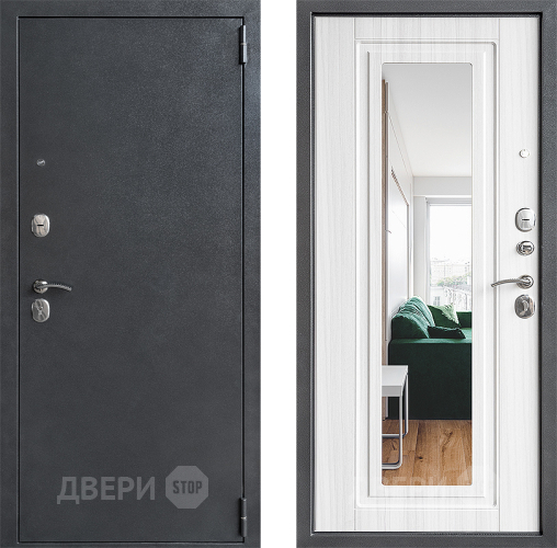 Входная металлическая Дверь Дверной Континент ДК-70 Зеркало Лиственница в Воскресенске
