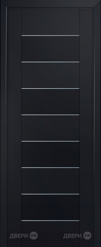 Межкомнатная дверь ProfilDoors 45U черный-матовый частично остекленная (графит) в Воскресенске