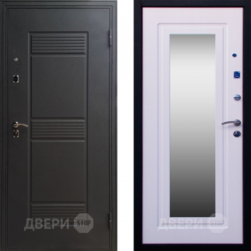 Входная металлическая Дверь СТОП ЗЕРКАЛО Ясень Белый в Воскресенске