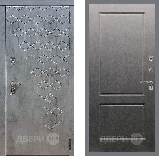 Дверь Стоп БЕТОН ФЛ-117 Штукатурка графит в Воскресенске