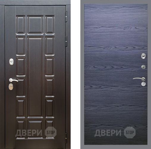 Входная металлическая Дверь Стоп НЬЮ ЙОРК Гладкая Дуб тангенальный черный в Воскресенске