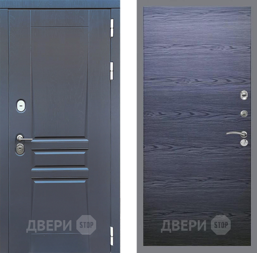 Входная металлическая Дверь Стоп ПЛАТИНУМ Гладкая Дуб тангенальный черный в Воскресенске
