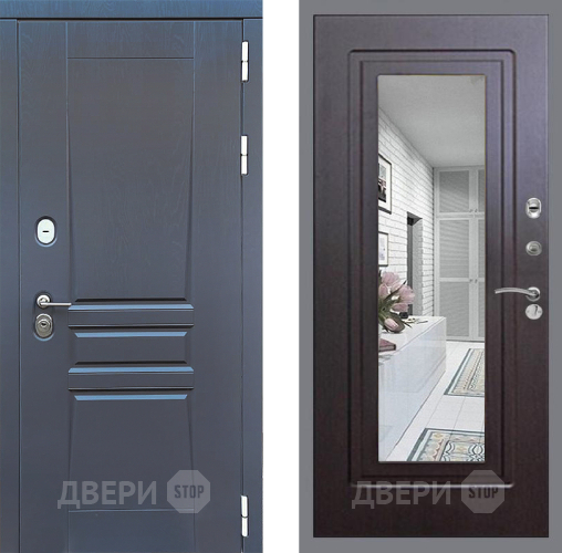 Входная металлическая Дверь Стоп ПЛАТИНУМ Зеркало ФЛ-120 Венге в Воскресенске