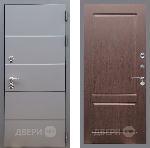 Входная металлическая Дверь Стоп АРТ ГРАФИТ ФЛ-117 Орех премиум в Воскресенске
