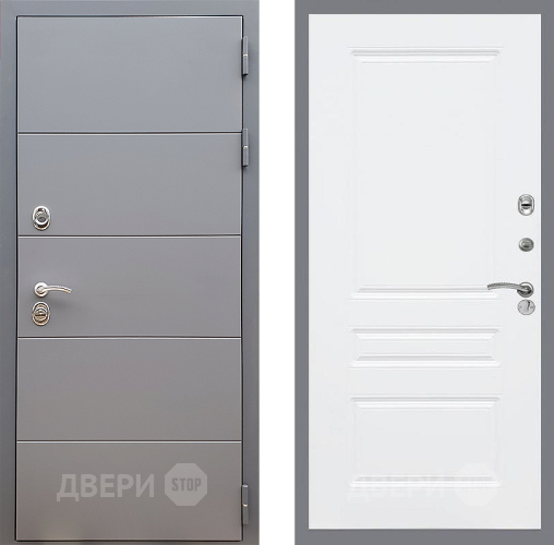 Входная металлическая Дверь Стоп АРТ ГРАФИТ ФЛ-243 Силк Сноу в Воскресенске