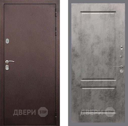 Дверь Стоп КЛАССИК Медь ФЛ-117 Бетон темный в Воскресенске