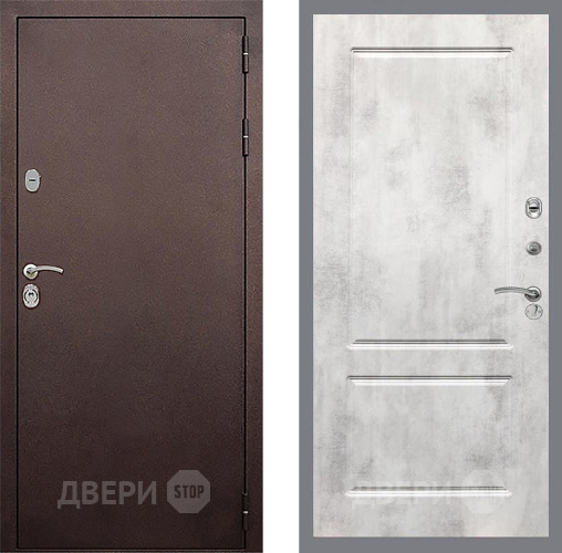 Входная металлическая Дверь Стоп КЛАССИК Медь ФЛ-117 Бетон светлый в Воскресенске