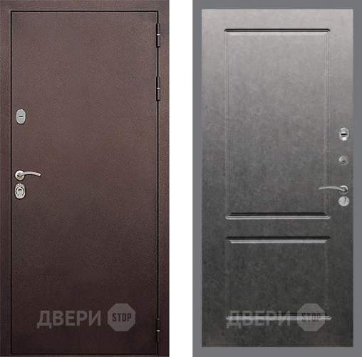 Дверь Стоп КЛАССИК Медь ФЛ-117 Штукатурка графит в Воскресенске
