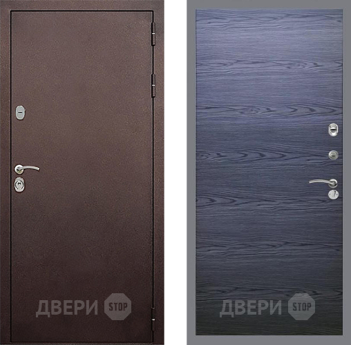 Входная металлическая Дверь Стоп КЛАССИК Медь Гладкая Дуб тангенальный черный в Воскресенске