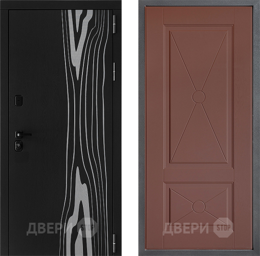 Входная металлическая Дверь Дверной континент ДК-12 ФЛ-617 Ясень шоколадный в Воскресенске