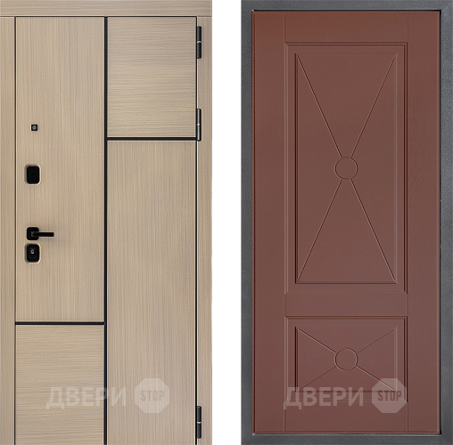 Входная металлическая Дверь Дверной континент ДК-14 ФЛ-617 Ясень шоколадный в Воскресенске