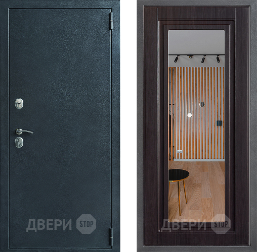 Входная металлическая Дверь Дверной континент ДК-70 Дизайн ФЛЗ Зеркало Венге в Воскресенске