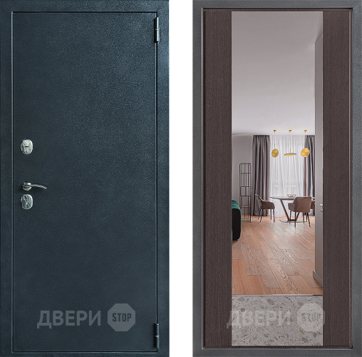 Входная металлическая Дверь Дверной континент ДК-70 Дизайн ФЛЗ-1 Зеркало Венге в Воскресенске