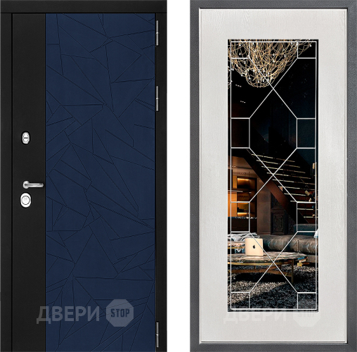 Дверь Дверной континент ДК-9 ФЛ-Тиффани Зеркало Белое дерево в Воскресенске