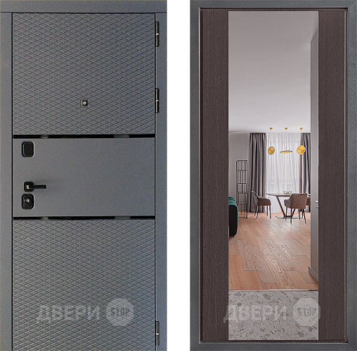 Входная металлическая Дверь Дверной континент Диамант Дизайн ФЛЗ-1 Зеркало Венге в Воскресенске