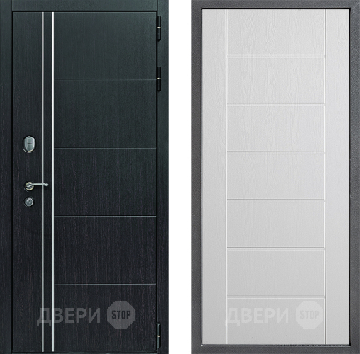 Входная металлическая Дверь Дверной континент Теплолюкс Дизайн ФЛ-Лайн Белое дерево в Воскресенске