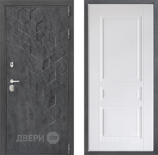 Входная металлическая Дверь Дверной континент ДК-3/713 ФЛ-243 Альберо Браш серебро в Воскресенске