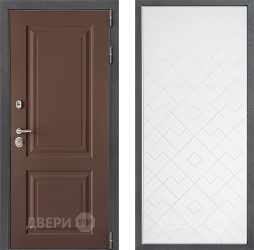 Входная металлическая Дверь Дверной континент ДК-3/729 ФЛ-Тиффани Белый софт в Воскресенске