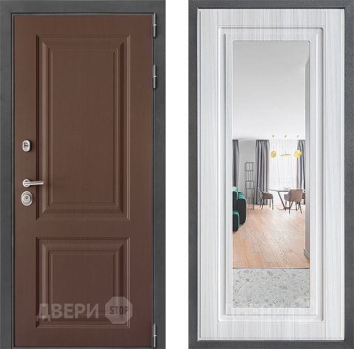 Дверь Дверной континент ДК-3/729 ФЛЗ Зеркало Сандал белый в Воскресенске