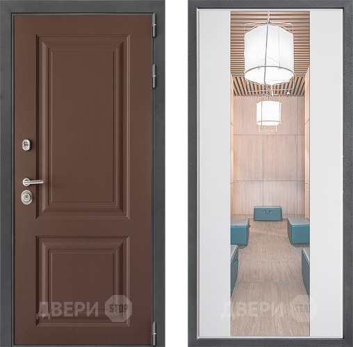 Дверь Дверной континент ДК-3/729 ФЛЗ-1 Зеркало Белый софт в Воскресенске