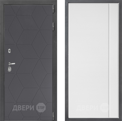 Входная металлическая Дверь Дверной континент ДК-3/744 ФЛ-757 Белое Стекло Софт милк в Воскресенске