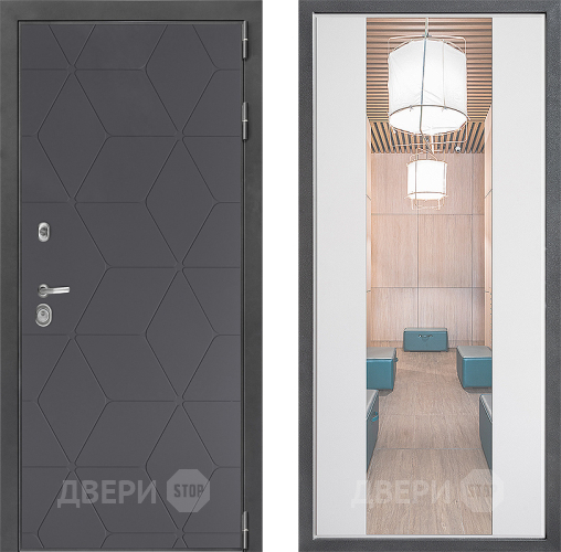 Дверь Дверной континент ДК-3/744 ФЛЗ-1 Зеркало Белый софт в Воскресенске