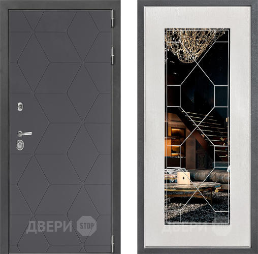 Дверь Дверной континент ДК-3/744 ФЛ-Тиффани Зеркало Белое дерево в Воскресенске