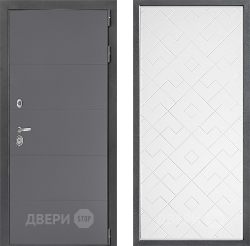 Входная металлическая Дверь Дверной континент ДК-3/649 ФЛ-Тиффани Белый софт в Воскресенске