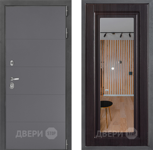 Входная металлическая Дверь Дверной континент ДК-3/649 ФЛЗ Зеркало Венге в Воскресенске