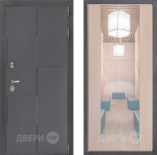 Входная металлическая Дверь Дверной континент ДК-3/606 ФЛЗ-1 Зеркало Капучино в Воскресенске
