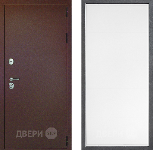 Входная металлическая Дверь Дверной континент Рубикон Медь Дизайн ФЛ-649 Белый софт в Воскресенске