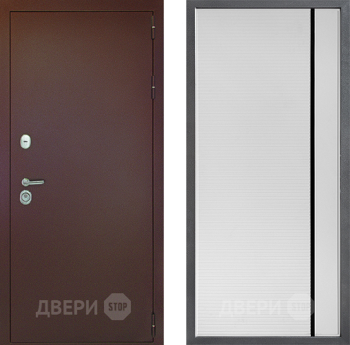 Входная металлическая Дверь Дверной континент Рубикон Медь Дизайн ФЛ-757 Черное Стекло Софт милк в Воскресенске