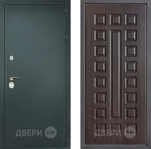 Входная металлическая Дверь Дверной континент Рубикон Серебро Дизайн ФЛ-183 Венге в Воскресенске