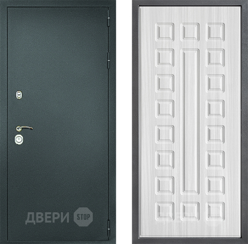 Входная металлическая Дверь Дверной континент Рубикон Серебро Дизайн ФЛ-183 Сандал белый в Воскресенске