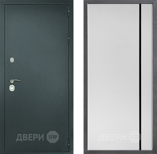 Входная металлическая Дверь Дверной континент Рубикон Серебро Дизайн ФЛ-757 Черное Стекло Софт милк в Воскресенске