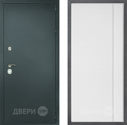 Входная металлическая Дверь Дверной континент Рубикон Серебро Дизайн ФЛ-757 Белое Стекло Софт милк в Воскресенске