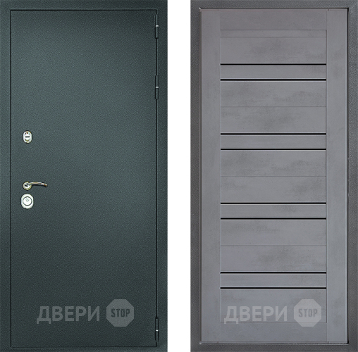 Дверь Дверной континент Рубикон Серебро Дизайн ФЛ-49 Бетон серый в Воскресенске