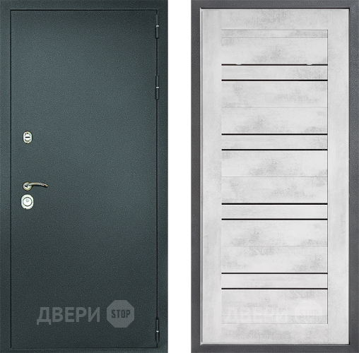 Дверь Дверной континент Рубикон Серебро Дизайн ФЛ-49 Бетон снежный в Воскресенске